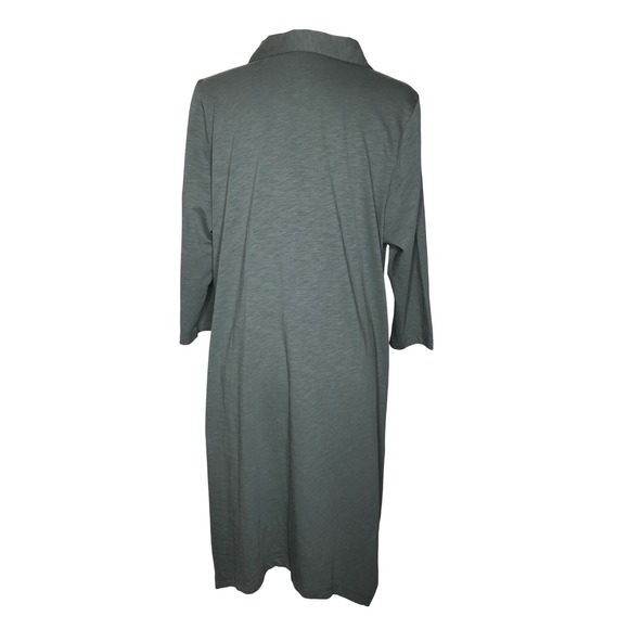 Soft Surroundings Danielle Button Shirt Dress Olive Green XL  Pockets Stretch - Picture 2 of 16